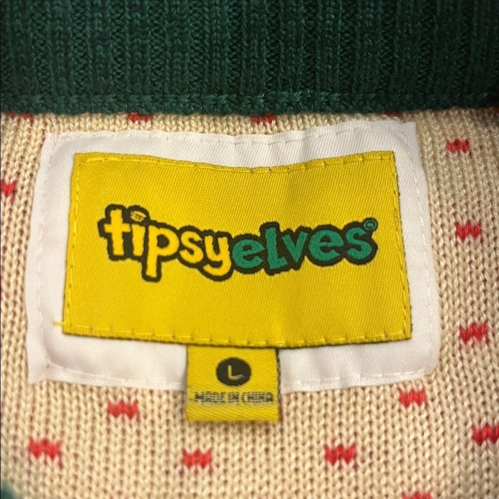 Tipsy Elves beer pong ugly Christmas sweater L - Picture 3 of 8
